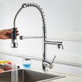 thumbnail image 2 of SalonMore Modern Commercial Double Lever Pull Out Sprayer Kitchen Faucet, High Arch Spring Pull Down Kitchen Sink Faucet, 2 of 5