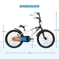 thumbnail image 5 of Hykolity 20 in Kids Bike for Boys & Girls, BMX Handlebar Children Bicycle Ages 6-12 Steel Frame Coaster Brake for Learning Rider, 5 of 8