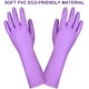 thumbnail image 3 of Guantes de limpieza para lavavajillas domésticos sin látex, forro de algodón, guantes de cocina, 2 pares (púrpura, mediano) Jormftte WMPH-692, 3 of 7