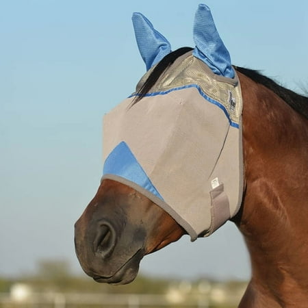 Cashel Crusader Horse Fly Mask with Ears for Charity, Blue, Horse