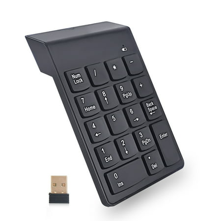 Jeobest Wireless 2.4G USB Number Keypad, 18 Keys Wireless USB Numeric Keypad, Mini USB Receive