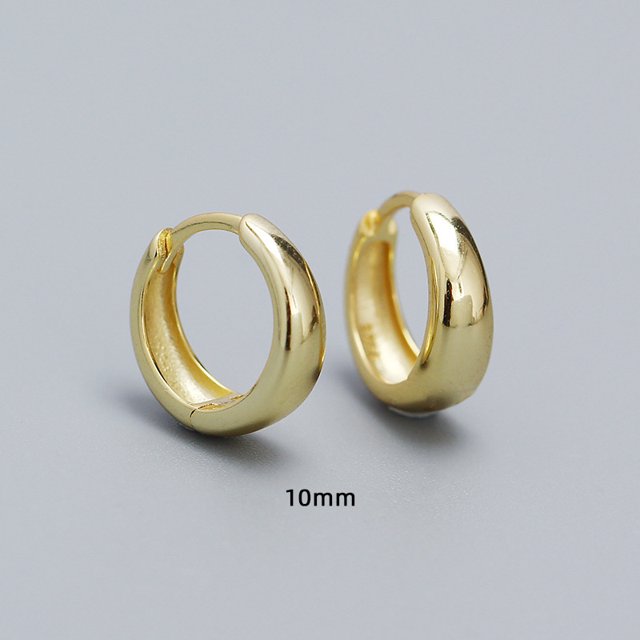 YHE0179 Pendientes de botón de plata esterlina S925 brillantes con hebilla de oreja de estilo de metal simple Pendientes de personalidad de celebridad de Internet de alto sentido