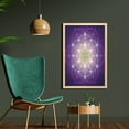 thumbnail image 2 of Bohemian Wall Art with Frame, Interlace Circles Sign of Cosmos Harmony Folk Hidden Abstract Motif, Printed Fabric Poster for Bathroom Living Room, 23" x 35", Dark Purple Blue Yellow, by Ambesonne, 2 of 2