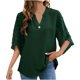 thumbnail image 1 of Tops Para Mujer Camisas Casuales Blusas Moda Sólido Cuello en V Suelto Manga Corta Top Pullover Odeerbi  ODB152933, 1 of 8