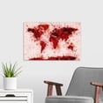 thumbnail image 3 of Great Big Canvas "World Map Paint Splashes Red"  by Michael Tompsett Black Burgundy   Wrapped Canvas Print Wall Artwork, 3 of 7
