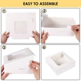 thumbnail image 4 of Cajas para panadería Moretoes, 30 unidades, 20 x 20 x 6 cm, blancas con ventana, 4 of 7