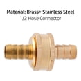 thumbnail image 3 of BCLONG /2" Garden Hose Brass Mender End Repair Kit Water Hose Male Female Connector, 3 of 11