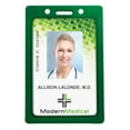 thumbnail image 5 of Vertical Color-Frame Badge Holder - Clear Vinyl Window Protector with Color Border for Single Credit Card Size Key Cards and Badges by Specialist ID (Green), 5 of 5