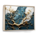 thumbnail image 3 of Designart "Ancient Treasures Gold and Emerald Bonsai I" Extra Large Floral Framed Wall Art - Traditional Gold Tree Marble Living Room Framed Canvas Art, 3 of 7