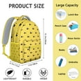 thumbnail image 6 of Bee Lovers Cute School Backpack – Honeycomb and Bumble Bee Print Pattern with Cartoon Yellow Hive Design, 6 of 6