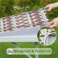 thumbnail image 6 of Red Christmas Farm and Truck Pattern Square Fitted Tablecloth with Elastic Edge,Square Table Cover,Washable Elastic Table Cover for Home Kitchen Party Decor 36"x36", 6 of 6