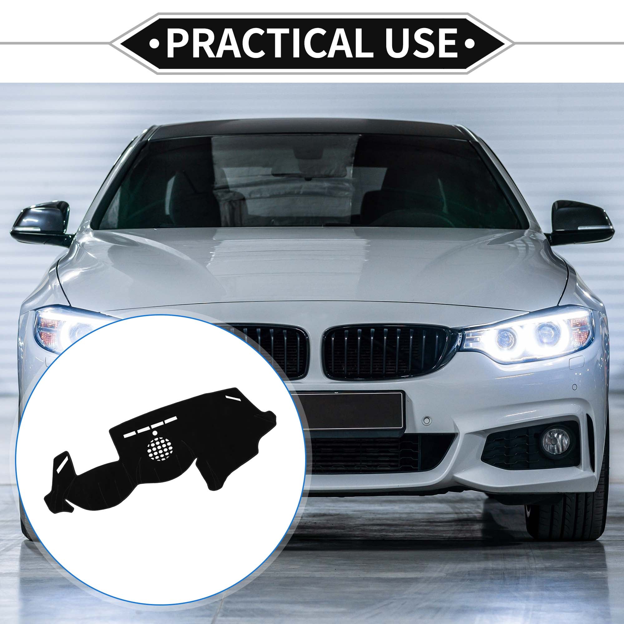 Unique Bargains Dashboard Covers for BMW 6 2003-2010 Non-Slip Dash Cover Mat Polyester Black Front Dash Cover Mat