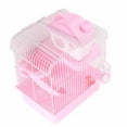 thumbnail image 2 of 2 Tier Hamster Cage,Large Space High Chassis Travel Portable Mouse Cage Hamster  House Hamster Castle for Small Animals Pet Guinea Pigs Rabbits Golden Bears, 2 of 8