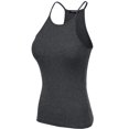 thumbnail image 3 of FashionMille Women Regular Fit Casual Basic Active High Neck Ribbed Tank Top, 3 of 5