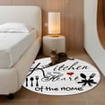 thumbnail image 3 of Kitchen Tableware Round Rug 3ft Washable Circle Entryway Rugs Non Slip Red Love Heart Black Words Vintage Area Rug Indoor Floor Carpet for Bedroom Kitchen Living Room Home Office Dining Room Nursery, 3 of 8