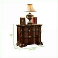 thumbnail image 7 of Bedroom Set Queen 5pc Traditional Wood Dark Walnut Brown with Marble Tops | Wood | Wingback Beds, 7 of 7