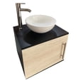 thumbnail image 2 of Gabinete Flotante para Baño Sin Llave Y Ovalin (Negro Mate/Encino Polar), 2 of 6