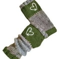thumbnail image 2 of Warm Gloves, Hearts Pattern, Cozy Funny Embroidery Pattern Fingerless Knitted Gloves, Fashion Casual Leaky Finger Glove Warm Knit Cute Design Glovess for Women Green Free, 2 of 3