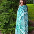 thumbnail image 1 of Mandala Throw Green Tapestry 50 by 70 inches Mira, 1 of 1
