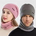 thumbnail image 4 of Outdoor Couple Hat Autumn and Winter Winter Hat Warm Knitted Wool Hat Scarf Unisex Cap KHAKI, 4 of 8