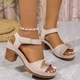 thumbnail image 4 of Mostsola Heels for Women Casual Open Toe Slingback Sandals Adjustable Summer Dress Shoes Pumps, 4 of 8