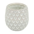 thumbnail image 2 of Cheungs 5593WT Hexagon Textured Pattern Ceramic Planter, White, 2 of 3