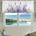 thumbnail image 3 of Spring Flowers Valances for Windows Idyllic Purple Lavender Rod Pocket Curtain Valance Window Treatment Short Curtains for Kitchen Living Room, 60"x14", 3 of 9