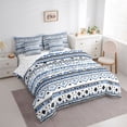 thumbnail image 3 of Castle Fairy Bohemian Blue Aztec Twin Bedding Sets,Boho Geometric Bedding Comforter Set, 3 of 8