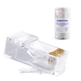 thumbnail image 1 of Conectores RJ45 Cat6 W-NECTOUN, paquete de 100 unidades, 3 puntas, chapados en oro, 1 of 6