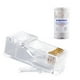 thumbnail image 1 of Conectores RJ45 Cat6 W-NECTOUN, paquete de 100 unidades, 3 puntas, chapados en oro, 1 of 6