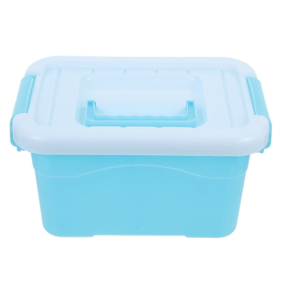 Hemoton Small Plastic Storage Container With Lid Handle Organizer Bin For Home And Playroom Small Plastic Bins With Lid Box With Handle