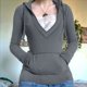 thumbnail image 4 of Sudadera con Capucha para Mujer, de Otoño, de Larga, Holgada, con Encaje, Cuello en V y Bolsillos. Gris M, 4 of 6