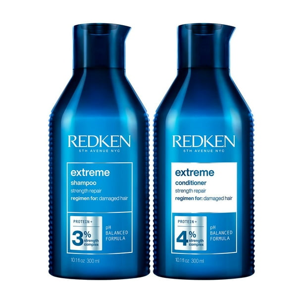 REDKEN- Shampoo + Acondicionador Extreme | Shampoo y Acondicionador fortificante y reparador para cabello dañado|Restaura las áreas más debilitadas del cab Redken NA