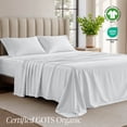thumbnail image 3 of Bare Home Organic Jersey Sheet Set - 100% Organic Cotton - Deep Pocket - 4 Piece - Queen, White, 3 of 10