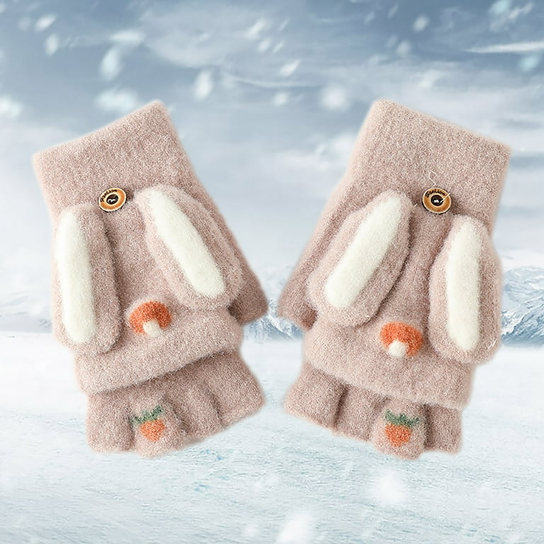 Yanyanz Gloves Mittens, Warm Winter Outdoor Toddler Knitted Half