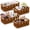 Rustic Brown, variant on 4 Pcs Green Macrame Storage Basket for Shelves 13 in 11 in Boho Storage Basket Hand Woven Boxes with Wood Handles Beads Decorative Countertop Toilet Tank Cabinet Organizer for Home Room Decor