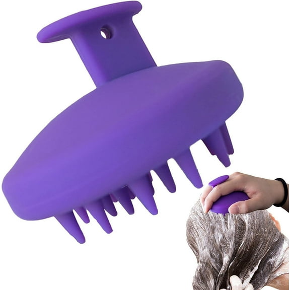 Hair Shampoo Brush - Shampoo Brush Scalp Massager Scalp Exfoliator - Handheld Silicone Shower Scalp Scrubber Cleansing Brush for Hair Growth Shangjia