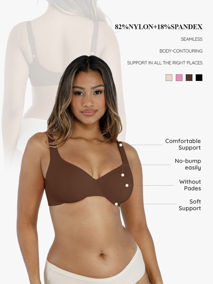 FeelinGirl Underwire Adjustable Deep V-Neck Bra