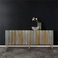 thumbnail image 2 of Bowery Hill 2-Shelf Modern Wood & Aluminum Media Credenza in Silver/Gold, 2 of 4