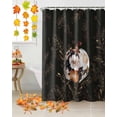 thumbnail image 2 of Fall Shower Curtain Flower Pumpkin Bathroom Curtains with Hooks, Waterproof Fabric Floral Leaf Black Thanksgiving Bath Shower Curtains Set for Bathroom Bathtubs Decor 72x84 Inch, 2 of 7