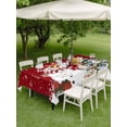 thumbnail image 3 of Outdoor Tablecloth with Umbrella Hole and Zipper, Red Christmas Rectangle Table Cloth 54x80 Inch Waterproof Tablecloth, Snowman Xmas Balls Pine Needle Tree Picnic Table Cover for Patio Camping, 3 of 7