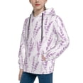 thumbnail image 2 of Lsque Lavender Flowers Patten Youth Hoodie Sweatshirt Pullover with Kangaroo Pocket Boys and Girls Hoodie Warm Hoodie for Kids-Medium, 2 of 6