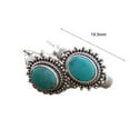 thumbnail image 6 of Grandest Birch 1 Pair Unique Carved Oval Piercing Hoop Earrings Blue Turquoise Bohemia Retro Earrings Jewelry Accessories Alloy Si, 6 of 7