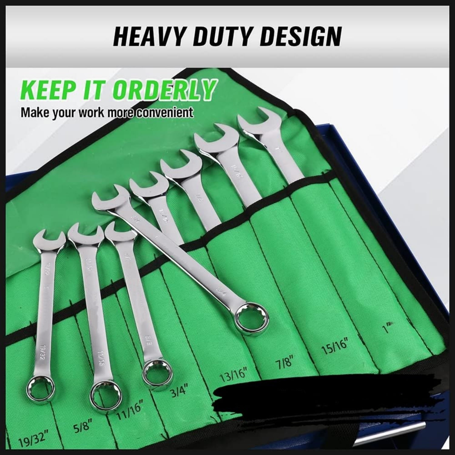 32-Piece Combination Wrench Set, SAE and Metric