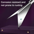 thumbnail image 3 of Stainless Steel Fruit Carving Knife, Triangular Push Blade Tool for Apple/Kitchen Platter Decor, Wooden Handle Professional Chef Accessory, 3 of 9