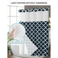 thumbnail image 4 of No Hook Cloth Fabric Shower Curtain with Snap in Liner, Navy Blue Morocco Waterproof Shower Curtains Set with See Through Top Window, Modern Farmhouse Minimalist Plaid Bath Curtains Shower 54"x78", 4 of 6