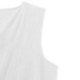 thumbnail image 4 of Dvprdro Robe d'Été Imitation Coton Lin pour Femmes Mode Décontractée Ample Couleur Unie Col en V Sans Manches Boutonnée Ourlet à Volants Robe de Plage Soleil, 4 of 5