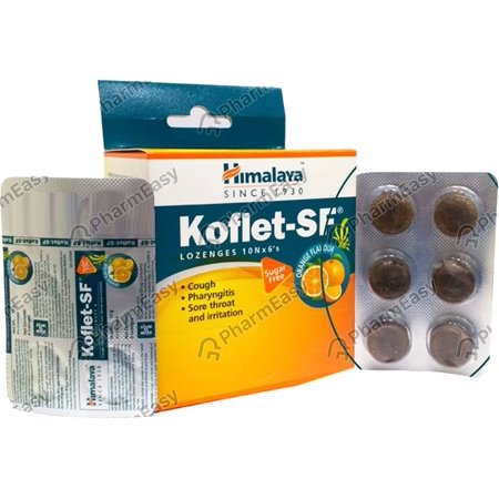 Himalaya Koflet-SF Orange Flavour Lozenges, 6 Count