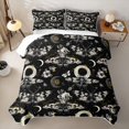 thumbnail image 2 of Homewish Gothic Moths Skull Twin Quilt Set,Moon Floral Twin Coverlet Set,Cream Black,Halloween Duvet,2-Piece, 2 of 7