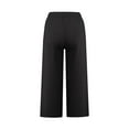 thumbnail image 5 of SELONE Black Palazzo Pants for Women Plus Size Lounge Pants Cotton Linen Wide Leg Elastic Waist Capri Trouser Loose Casual Beach Pants Drawstring Solid Lightweight XL Breathable Summer Clothes, 5 of 7